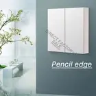 Bathroom Wall Mount PVC Pencil Edge Shaving Mirror Storage Cabinet 600x750x155mm