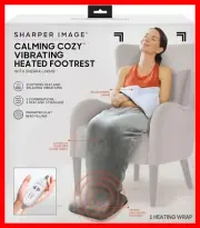 Sharper Image Gray Calming Cozy Massage Heating Wrap Sherpa Lining Blanket