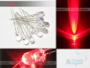10pc - RED COLOR LIGHT EMITTING DIODE WITH 5MM CLEAR ROUND HEAD FROM USA