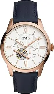 [FOSSIL] ME3171 Men's Watch, 1.7 inches (44 mm), Blue, Dial color - white, Watch automatic,gift