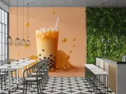3D Bubble Tea A48 Pearl Tea Milk Tea Shop Wallpaper Wall Murals Self-adhesive Am
