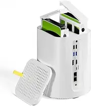 AOOSTAR R1 Intel N100 Mini PC 4C/4T,Support 44T(2 * 22T) 2-Bay Storage, 3-in-1 Mini PC 16GB DDR4 512G NVME SSD Windows WiFi 6 Dual 2.5G LAN Soft Router HTPC