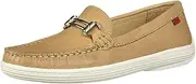 [MARC JOSEPH NEW YORK] Kids Boys/Girls Leather Double Bit Driver Shoe, Beige Pebble Grainy, 11.5 M US Little