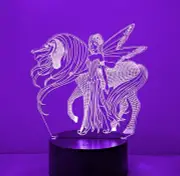 Unicorn and Girl 3D Led Night Light 16 Color Remote and Free Shipping