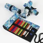 Holder Canvas Pen Bag Makeup Wrap Pencil Bag Pen Curtain Case Storage Pouch