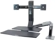 Ergotron WorkFit Mounting Arm for Flat Panel Display - Polished Black (24316026)