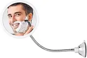 MIRRORVANA Flexible Round Fogless Shower Mirror for Shaving with Height Adjustable Gooseneck Extension, 360° Swivel and Upgraded Suction Cup - Shatterproof 6.7" Diameter Surface