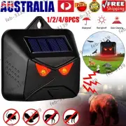 1/4/8x Solar Predator Guard Light Red LED Deterrent Light Night Animal Repeller