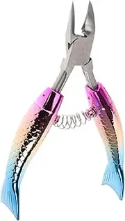 Ipetboom Rainbow Stainless Steel Cuticle Nipper Ergonomic Eagle Beak Fishtail Tips for Precision Nail Art Tool for Home Salon Manicures Pedicures