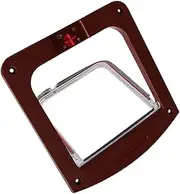 Ipetboom Controllable Cat Door for and Exit Safe Brown Pet Hole Door for Cats and Kittens Material s for Home Installation