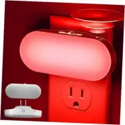 Night Light, Auto On/Off, 0-100 LM Adjustable Brightness, Dimmable Plug Red