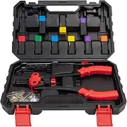 Rivet Nut Tools, Rivet Nut Assortment Kits, Rivnut Tool Kits, with 10 Rivets and 10 Nut Rivets, Steel, with Rugged Carrying Case, for Sheet Metal