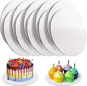 10 Pcs Cake Boards, White Cake Boards 10 inch Round, Food-graded Cardboard Cake Rounds Cake Base, Waterproof and Oil-proof Cake Boards for Cake DIY, Dessert and Crafts Display(White)