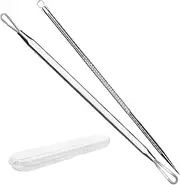Stainless Steel Blackhead Remover, Pimple Extractor, Pimple Popper, Comedone Extractor, Surgical Grade Acne Treatment Tool, 3rd Generation Blemish Removal Kit for Face, Nose, T-Zone, 2Pcs