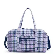 Vera Bradley Women's Cotton Large Travel Duffel Bag Amethyst Plaid - Recycled...
