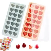 2 Pack Heart Shpaed Ice Cube Trays with Lids, Heart ice Blue+Pink - with Lids