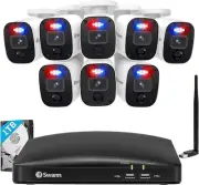 Swann Home Security Camera, 1080p DVR Bullet 8-Pack 1080P w/ WiFi Antenna