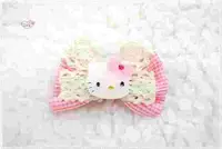 在飛比找買動漫優惠-♥小花花日本精品♥ Hello Kitty 大臉格紋留海夾 