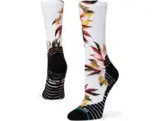 Stance Women Off White Crew Polyester Cushion Floweret Performance Socks Sz M