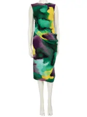 Fringed Ruched Midi Dress
