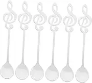 ABOOFAN 6pcs Vintage Stainless Steel Dessert Spoons Cute for Home Cafe Restaurant Use for Ice Cream
