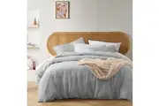 Silver French Linen Quilt Cover Set by Vintage Design Homewares