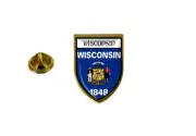 pins pin's flag national badge backpack hat shield world usa wisconsin