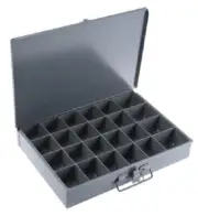 Durham SMALL STORAGE BOX 50x339x234mm 24-Compartments Steel, Rust Resistant Grey