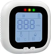 3-in-1 Carbon Monoxide Detectors,Portable Carbon Monoxide Detector for Travel with Temperature & Humidity Display,Carbon Monoxide Detector Battery powered for Home/RV, Accurate & Easy to Install