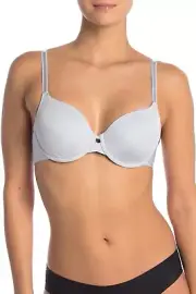 Chantelle Women's Modern Flex Soft Plunge T-Shirt Light Grey Bra Size 34F