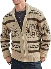 [BHFGBBNGMU] Hoodie Unisex Big Lebowski Sweater for Men Zip Up Knitted Sweater for Halloween Cosplay Costume Shawl Cardigan Tops