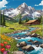Scenery Paint by Numbers Kit for Adults Paint by Number Kit for Kid Canvas DIY