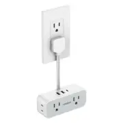 Multi Plug Wall Outlet Extender, TESSAN Short Extension Cord 6 inch, Flat Plu...
