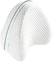 Memory Foam Knee Wedge Pillow For Sleeping Sciatica Back Hip Joint Pain Relief Contour Thigh Leg Pad Support Cushion Leg Pillow, White