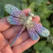 3.4" Natural bismutosmaltite Quartz Carved Dragonfly skull Crystal Healing 1pc
