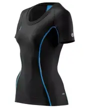 BARGAIN || A200 Women's Short Sleeve Compression Top | Black/Blue