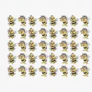 BuzzCraft Mini Bee Buttons: 40Pcs Tiny Painted Wooden Bees for DIY Party Decor,