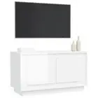 Tv Cabinet High Gloss White 80X35x45 Cm Engineered Wood Wood TV Stands & Enterta