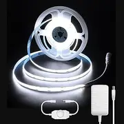 ALITOVE COB LED Strip Lights for Kitchen Under Cabinet Light 3M 960LEDs CRI 90+ Dimmable White LED Light Strip 6000K Flexible High Density Uniform LED Tape Light for TV Bedroom