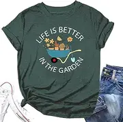 [MMIUAEG] Life is Better in The Garden Letter Flower Floral Print T Shirt