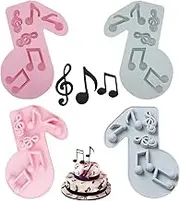 4 PCS Music Note Silicone Mold,Music Note Fondant Mold Musical Candy Mold for Cake Decoration Sugarcraft Cake Chocolate and Crafting