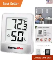 Highly Accurate Mini Hygrometer Thermometer - Versatile Placement Options