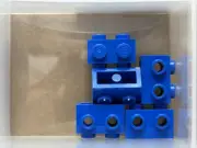 LEGO Parts - Blue Brick, Modified 1 x 2 with Studs on 2 Sides - No 52107 - QTY 5