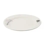 White Ceramic Floral Print Tableware Round Serving Dish Plate 9''