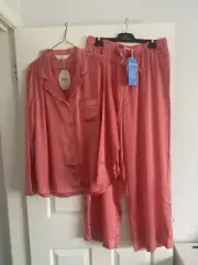 Peter Alexander Ladies Pyjama Set Coral Satin XL