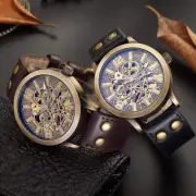 Antique Style Men's Mechanical Tourbillon Watch with Mineral Glass and Titanium