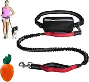 Upliftjoys Dog Leash Retractable, Upliftjoys Retractable Dog Leash, Removable Zipper Storage Bag, Double Shock-Absorbing Elastic Cord,Waistband-Style Hands-Free Design (Classic red)
