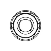 Bolt Flange Fuji-style Nut M6x1mm Head 10mm Steel 10 pieces, Size 65 mm
