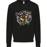 Rubix Cube Equation Funny Puzzle Enigma Kids Sweatshirt Jumper