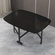 Modern Space Saving Dining Table with Folding Extendable Design and Moveable Wheels Adjustable Drop Leaf Table for Small Spaces